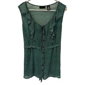 Apostrophe Y2K Womens Fairy Babydoll Top Large Sheer Festival Crochet Ethereal